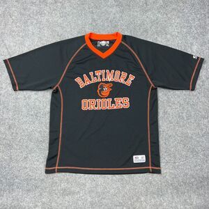 Baltimore Orioles Jersey Mens Medium Black Mesh Embroidered MLB Baseball Tee Y2K